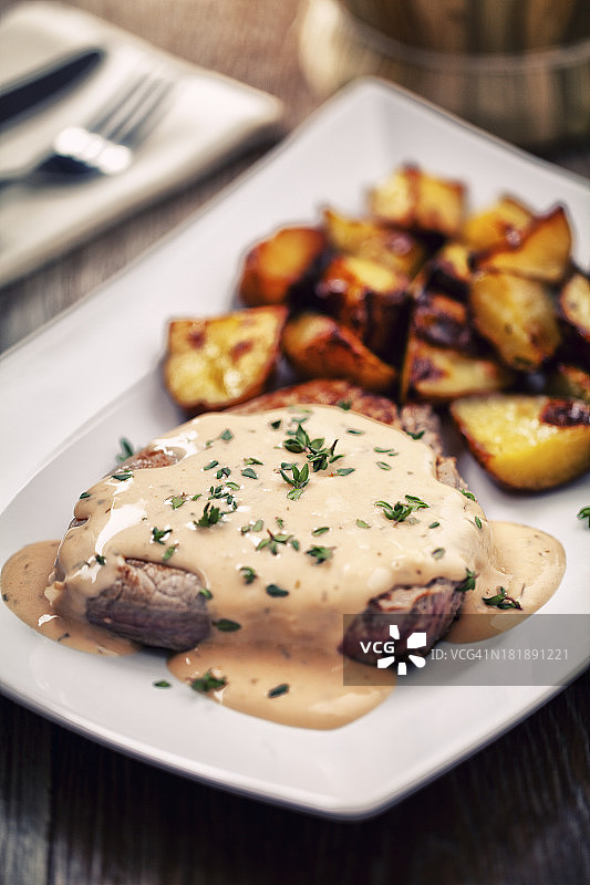 土豆佐牛排图片素材