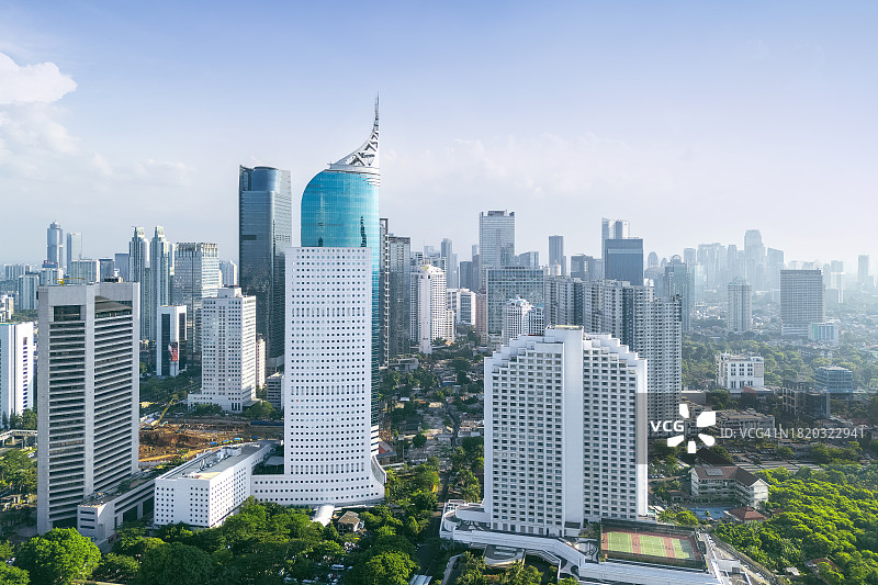 雅加达商业区的高层建筑图片素材