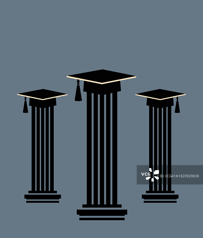 毕业帽柱子创意插画图片素材