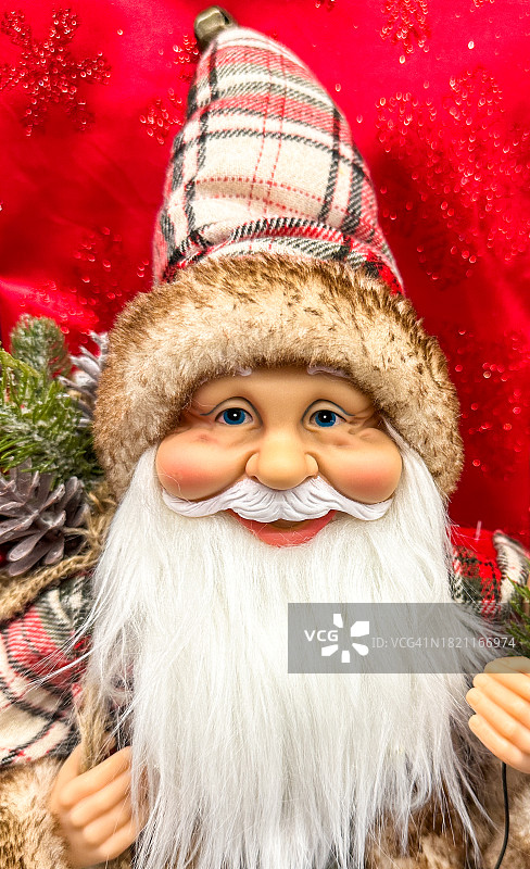 圣诞老人玩偶的面部图片素材