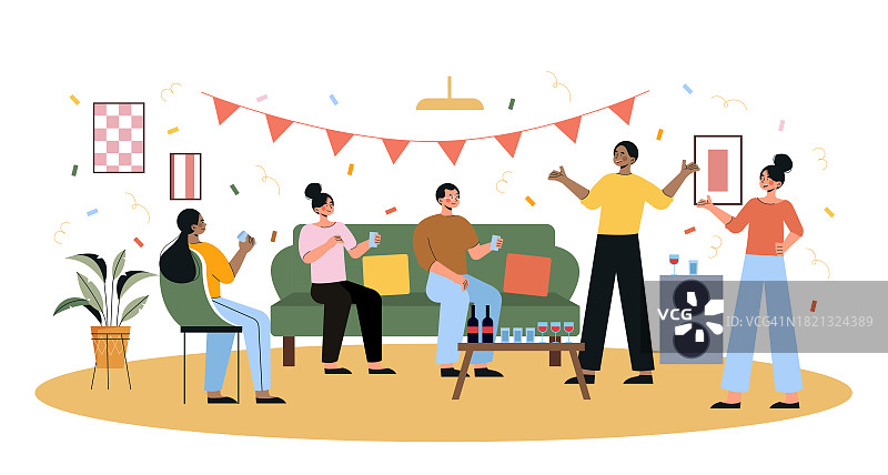 学生聚会矢量概念图片素材