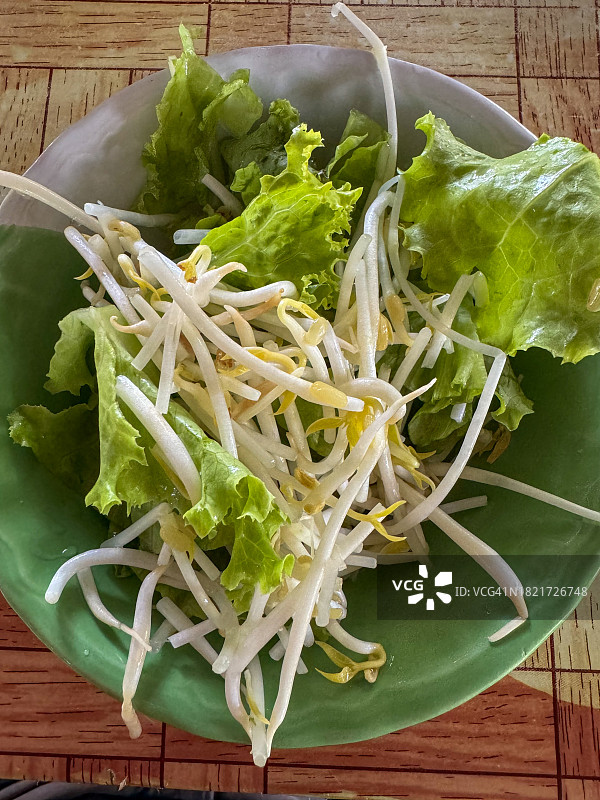 蔬菜豆芽沙拉图片素材