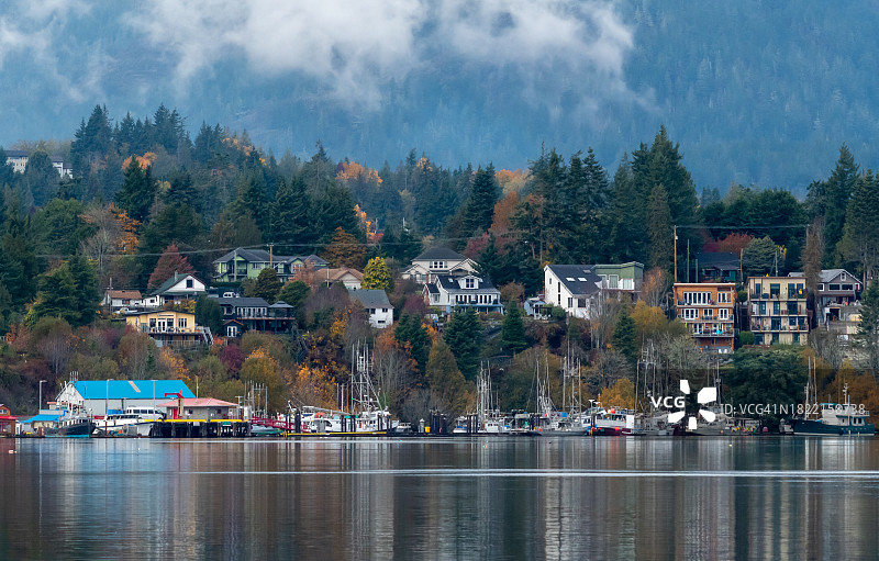 加拿大不列颠哥伦比亚省苏克海滨小镇风光图片素材