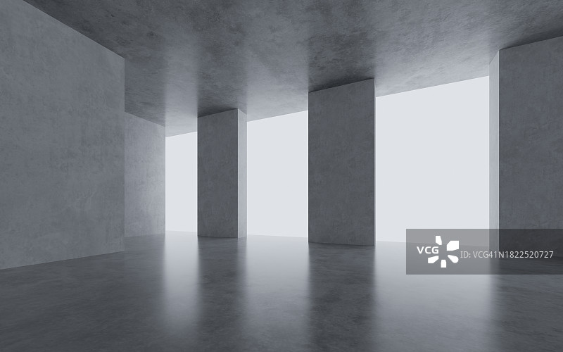 空旷的混凝土墙背景图片素材