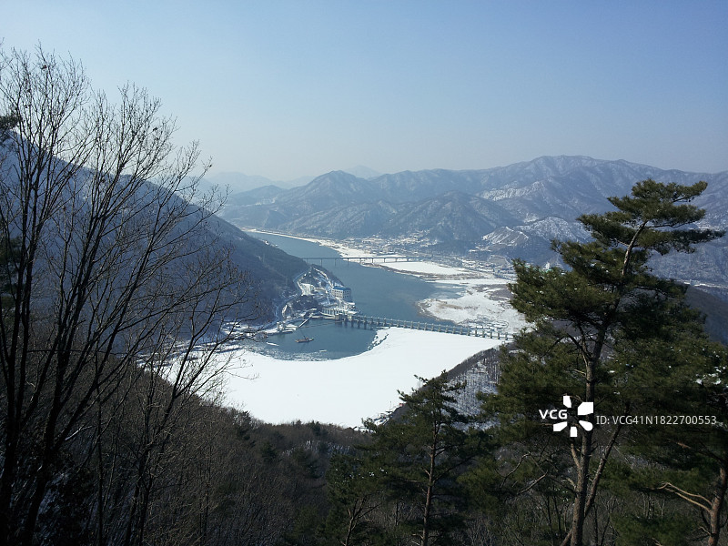 雪山晴空美景，韩国图片素材