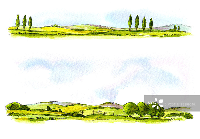 速写风景二图片素材