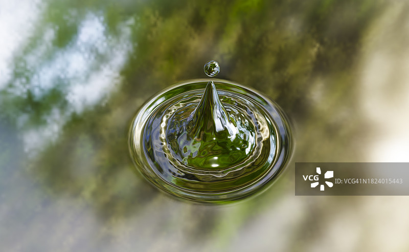 水滴俯视波纹图片素材