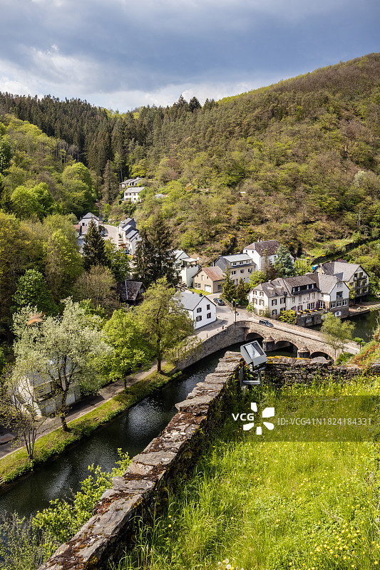 埃施河畔叙尔及绍尔河畔小镇航拍图片素材