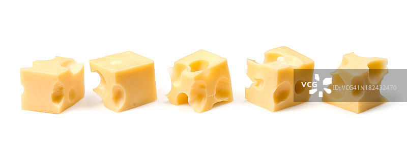 白色背景上的奶酪特写镜头图片素材