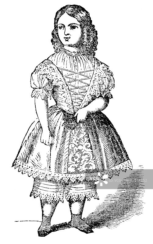 1850年的女孩连衣裙图片素材