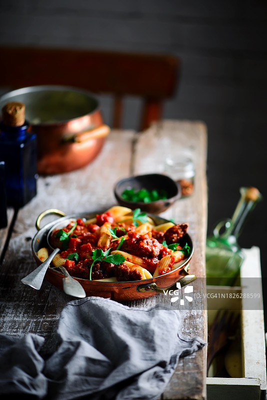 兔肝番茄酱意面图片素材