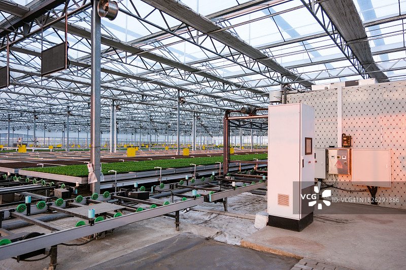 蔬菜育苗基地的自动化机械设备图片素材