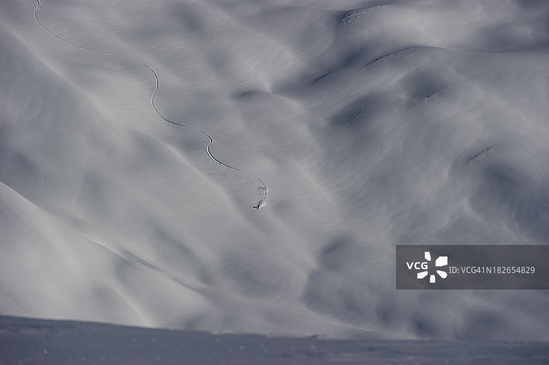 滑雪者在雪地中驰骋图片素材