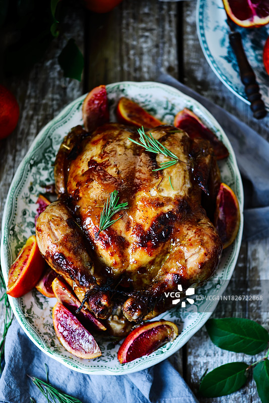 血橙烤鸡图片素材