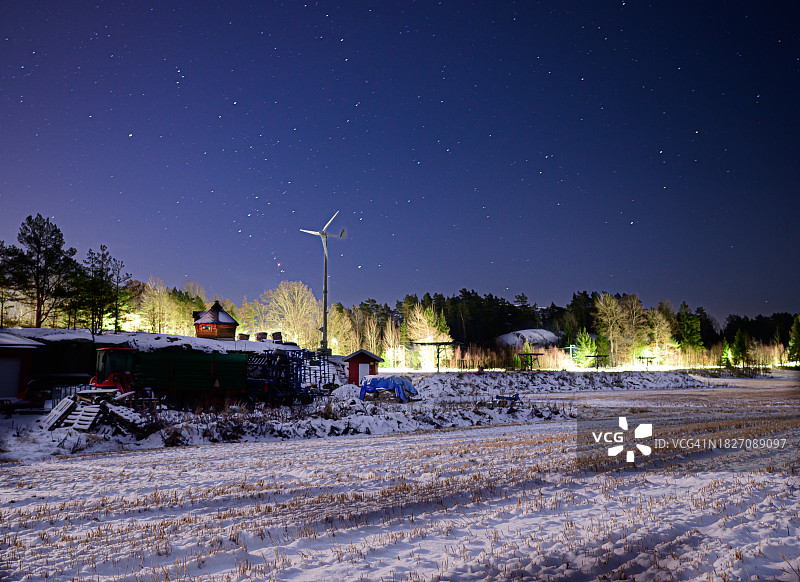 有风车的农场图片素材