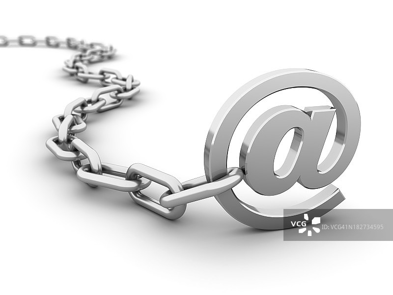 带有链条的@符号图片素材