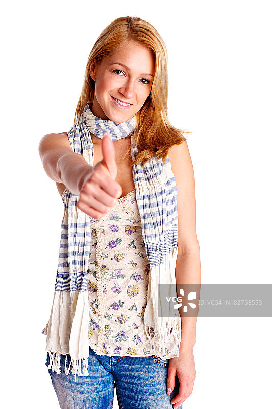 点赞手势，白色背景图片素材