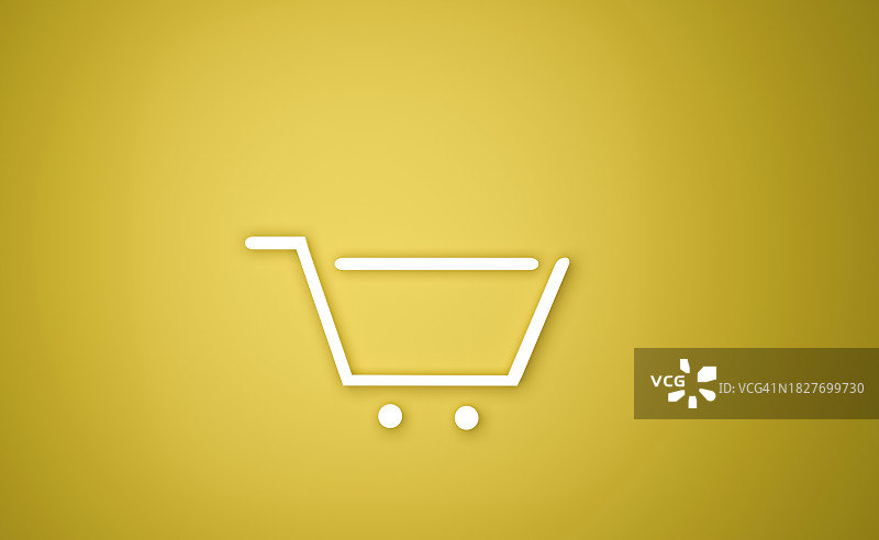 黄色背景的购物车图标图片素材