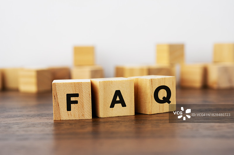 木块上的常见问题解答图片素材