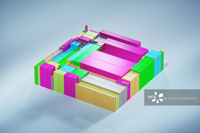 彩色立方体连接图片素材