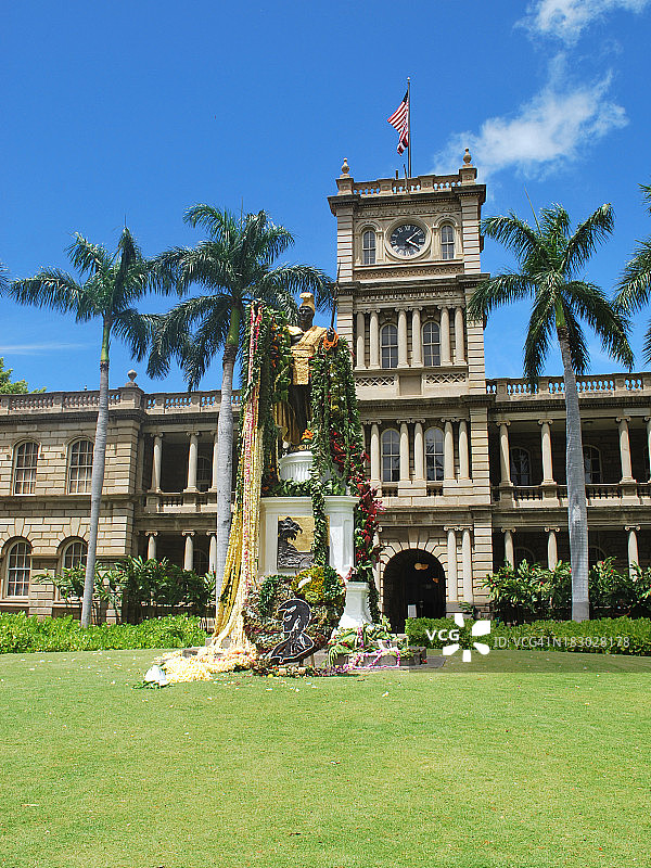 檀香山卡美哈美哈一世国王雕像图片素材
