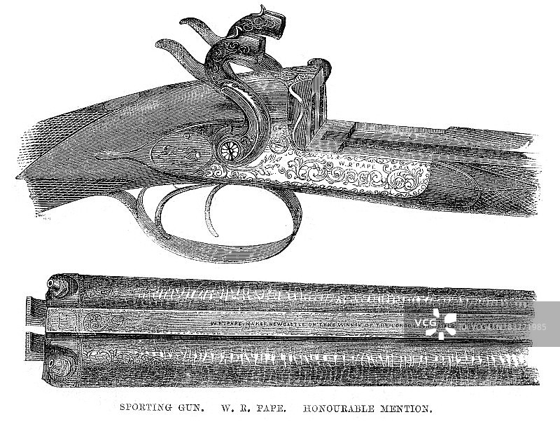 维多利亚时代猎枪细节图片素材