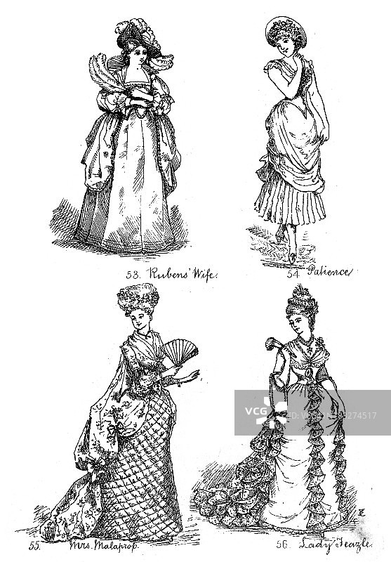 维多利亚时期化装舞会服装图片素材