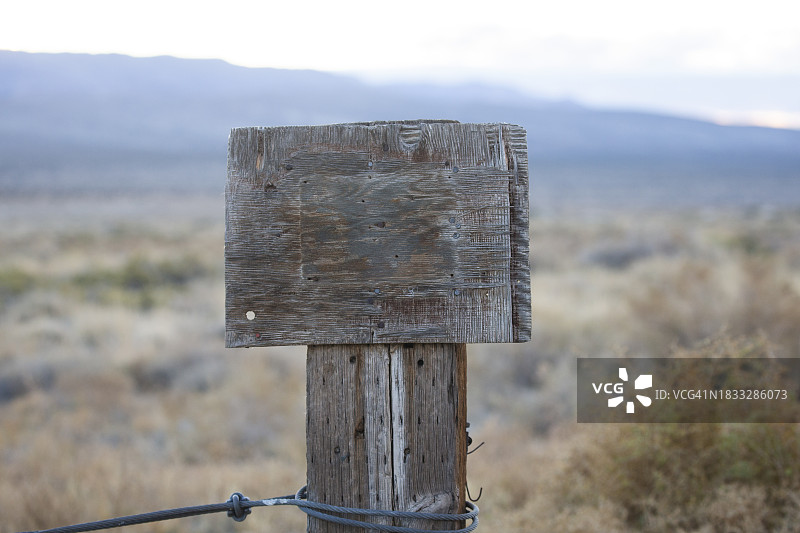 沙漠中的空白木牌图片素材