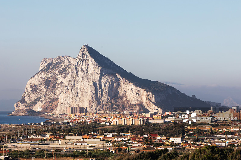 直布罗陀岩石和拉利内亚-德拉康塞普西翁（西班牙和直布罗陀/英国）图片素材