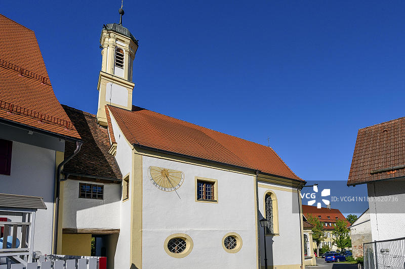 巴伐利亚米内尔海姆约1650年的圣母小教堂、麻风病院和特殊小教堂图片素材