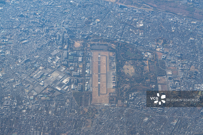 飞机航拍日本东京立川市图片素材