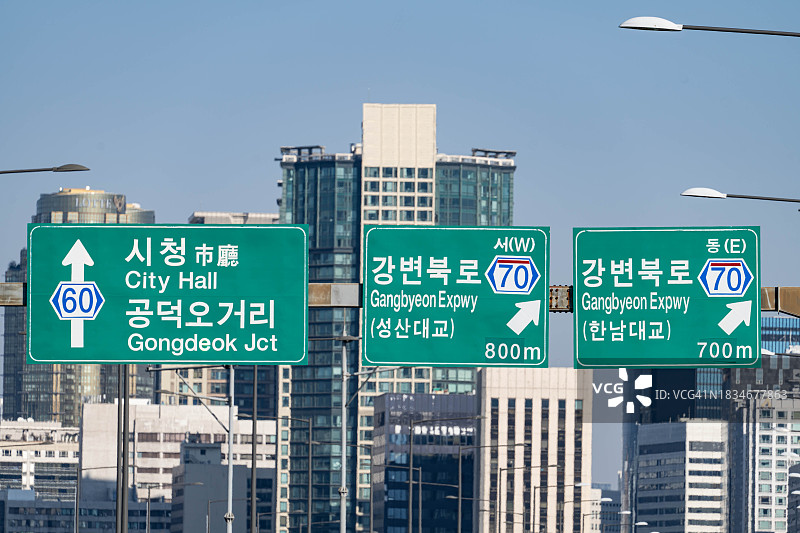 韩国首尔的城市道路图片素材