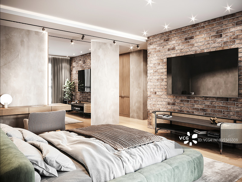 现代阁楼卧室图片素材