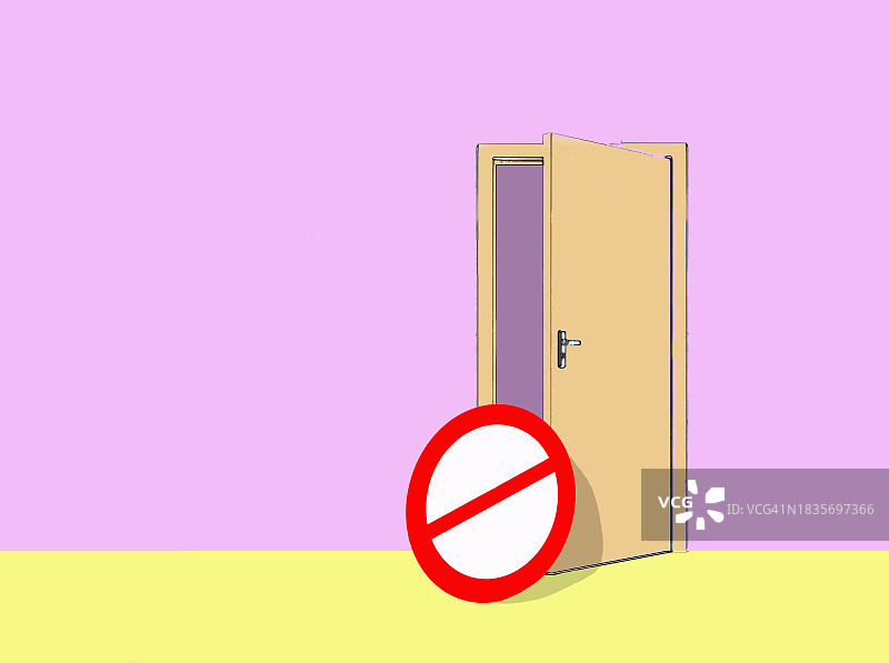 粉色背景上的禁止标志图片素材