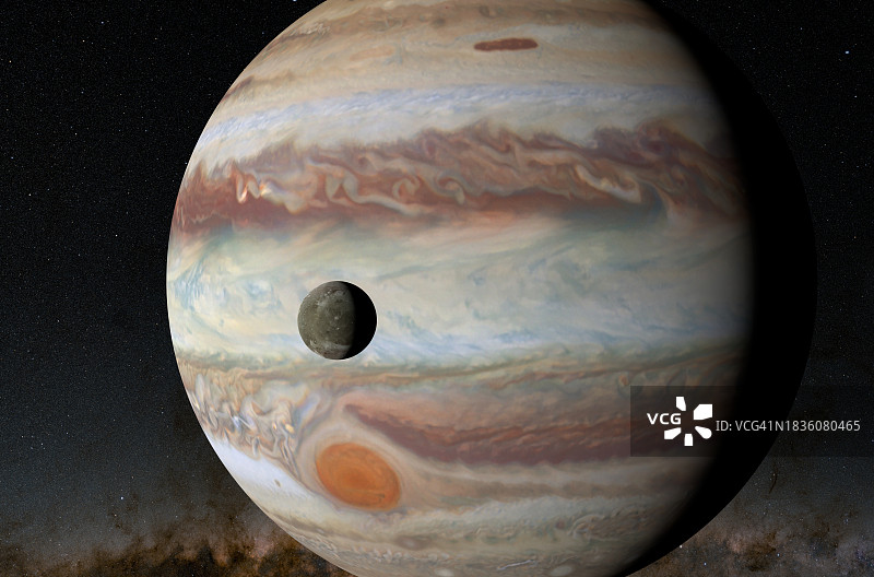 木星和盖尼米德插图图片素材