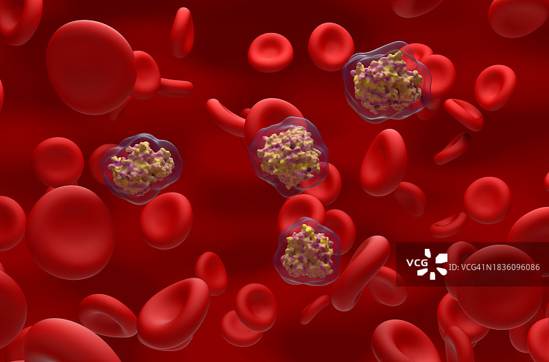 巴曲酶分子结构示意图图片素材