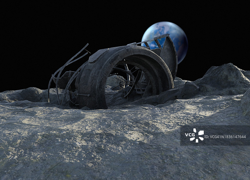 月球上的太空残骸图片素材