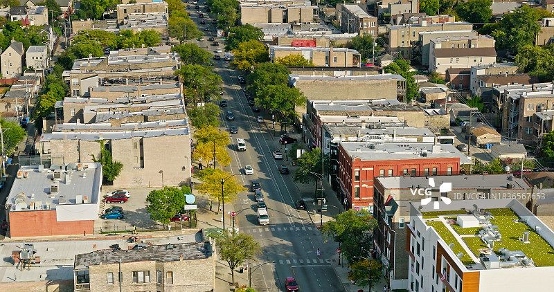 伊利诺伊州芝加哥洪堡公园秋日航拍图片素材