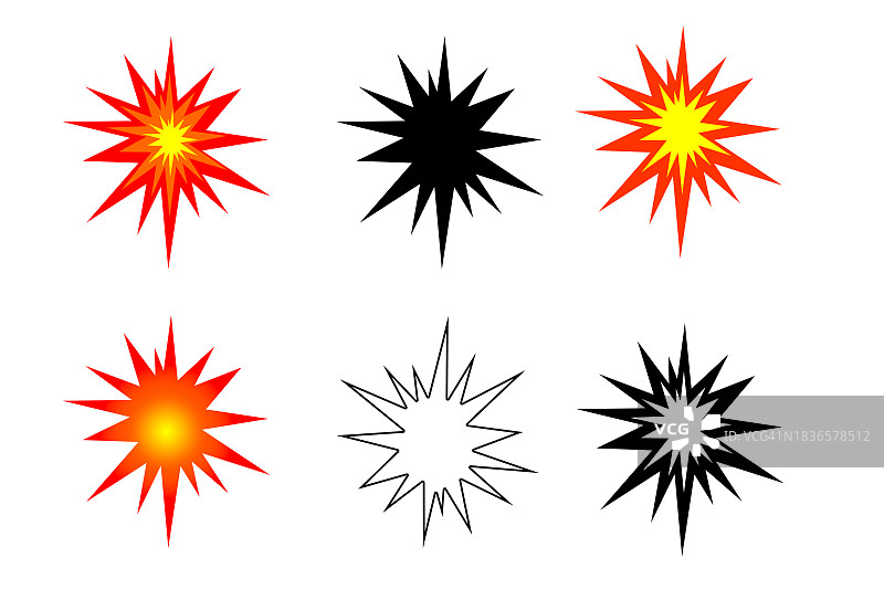 爆炸碰撞表情符号卡通风格合集图片素材