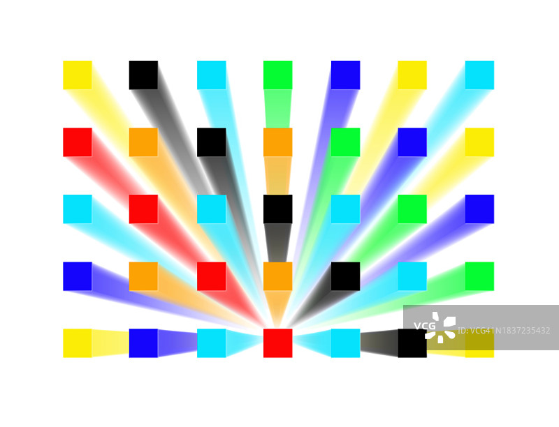 白色背景3D效果彩色立方体几何抽象背景图片素材