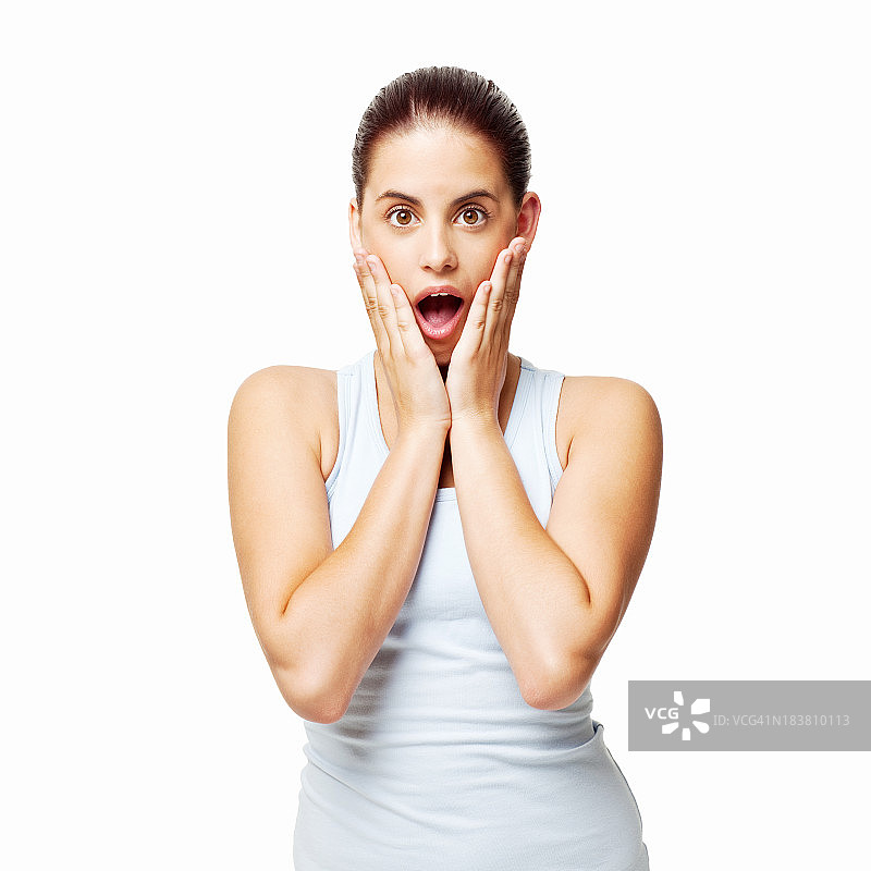 惊讶的年轻女人图片素材