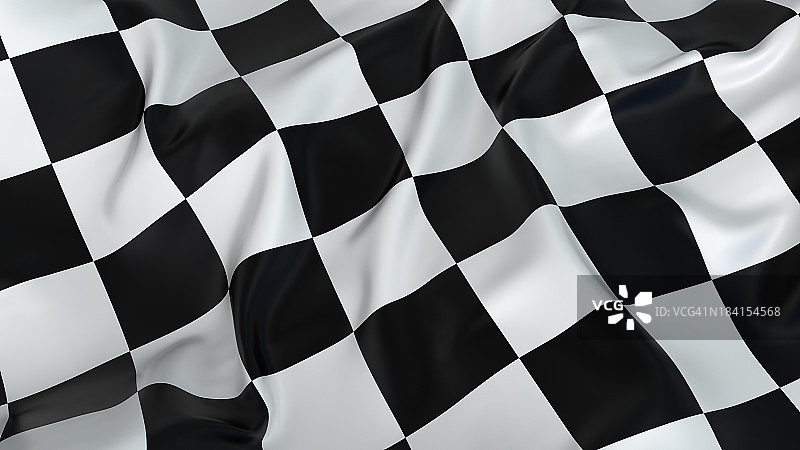 褶皱的黑白格子旗图片素材