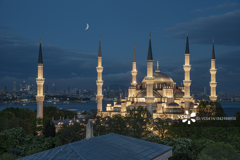 土耳其伊斯坦布尔蓝色清真寺图片素材