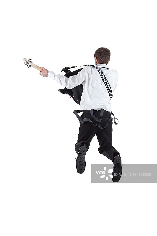 弹吉他的商人图片素材