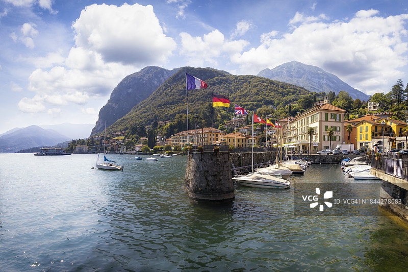 意大利假日：科莫湖梅纳焦码头风景图片素材