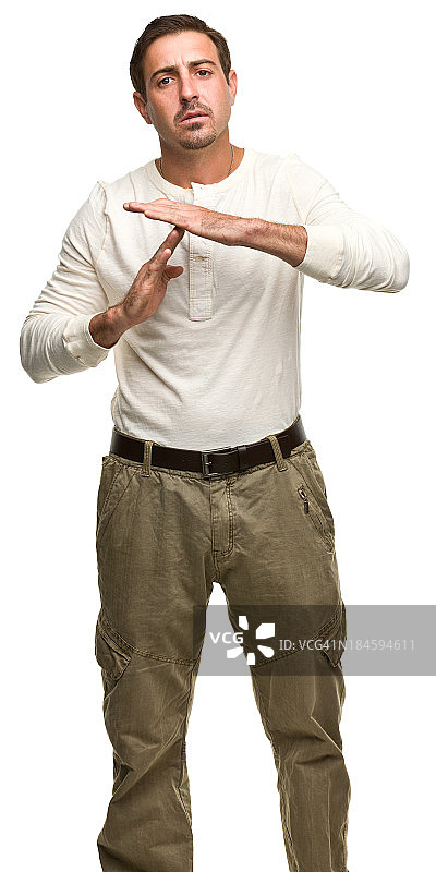 男人示意暂停图片素材