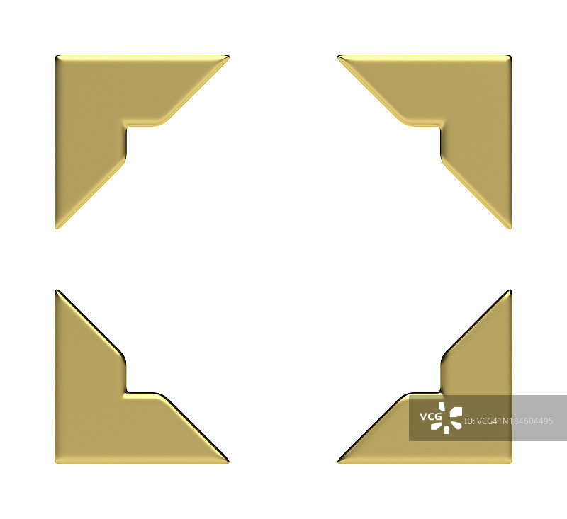 四个金色角图片素材
