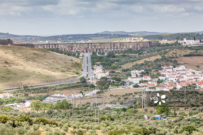 埃尔瓦斯镇的阿莫雷拉渡槽图片素材