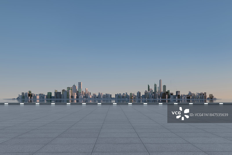 虚拟城市天际线图片素材