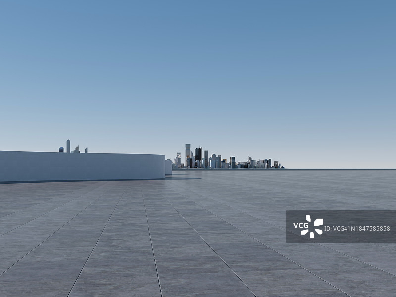 空旷的广场前的现代建筑图片素材